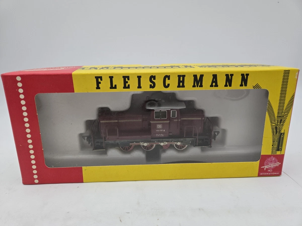 Locomotive Diesel Fleischmann H0 - Deutsche Bahn V 60 1199 - Rouge (occasion, Sans Boîte)