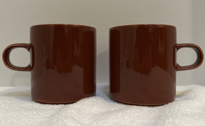 2 Vintage Dansk Mid-Century Mod. Mugs Brown Stoneware Japan MCM Danish Modern