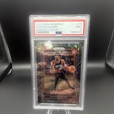 2022-23 Panini Prizm Monopoly Shaedon Sharpe #74 Black Prizm Rookie PSA 9