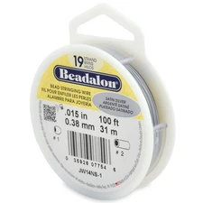 100-Feet 19-Strand Bead Stringing Wire 0.015-Inch Satin Silver Jewelry