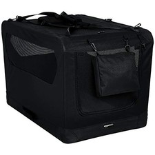 AMAZON BASICS FOLDING PORTABLE SOFT PET DOG CRATE CARRIER KENNEL, 36 X - BLACK