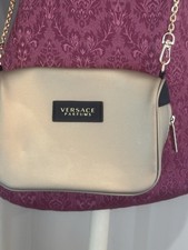 Versace Champagne Gold Clutch Shoulder Crossbody Bag Purse Chain Strap NWT