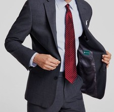 B By Brooks Brothers Men's Gray Solid Wool Sport Coat Suit Jacket Size 42R