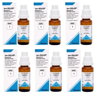 ADEL 1 Headache & Neuralgia Drops Pack of 6   Natural Homeopathic Relief