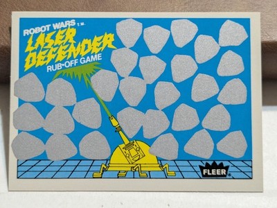 1985 Fleer - Robot Wars - Rub-Off Game - Laser Defender - Unscratched