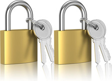 2 Pcs Small Keyed Padlocks, Locker Lock, Locks with Keys 32mm, Gold, Compact, Ha