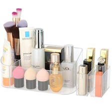 Clear Makeup Tray Holder Organizer Cosmetic Display Case, Small Makeup Organi...