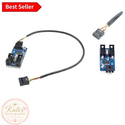 Compact 9-Pin USB Splitter - Safely Connect Multiple Devices Inside Your PC