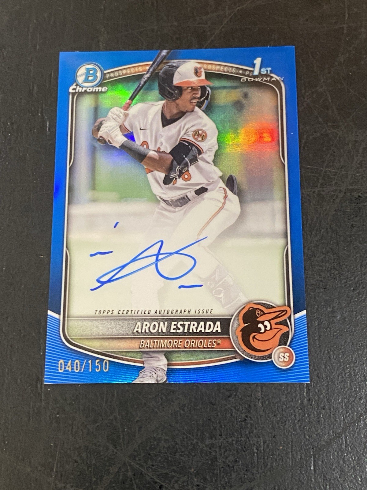 2025 Bowman Chrome Aron Estrada True Blue Refractor Auto /150 1st #CPA-AES