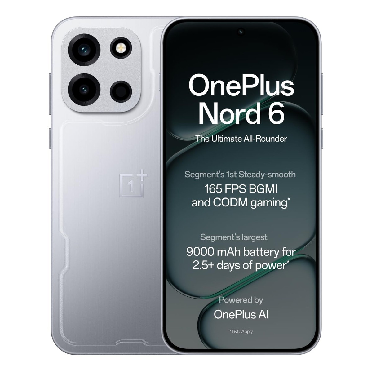 OnePlus Nord 6 (8 GB + 256GB Silver) Snapdragon 8s Gen 4 NFC