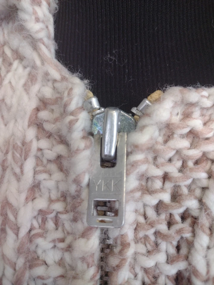 Vintage 50s 60s Handmade Cowichan Wool Sweater Jacket Horse Horseshoe S-M Brown - Image 2 of 4