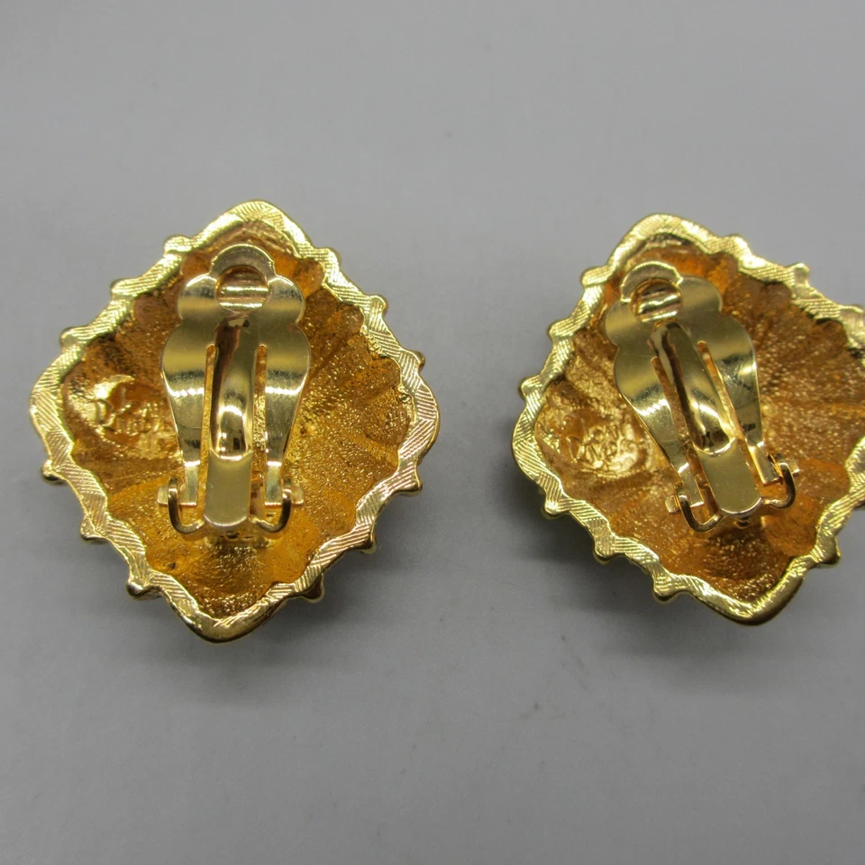 Pendientes Joan Rivers Vintage Estrás Verde Transparente Audaz Declaración Clip On  Foto 4 de 4