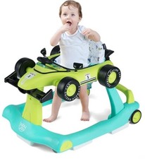Costway 4-in-1 Adjustable Baby Walker Foldable Activity Walker    Open Box GREEN