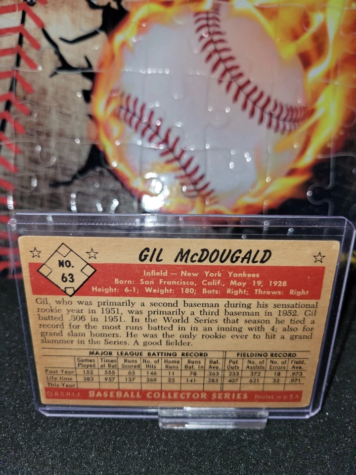1953 Bowman Color - #63 Gil McDougald New York Yankees - Image 2 of 2