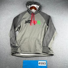 Nike Therma Fit Hoodie Sweatshirt Graphic Print Womans Large Thumb Holes Pocket