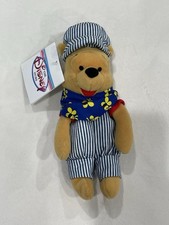Winnie the Pooh Disney Store Plush Figure 8" Beanie Choo Choo Pooh W/ Tag