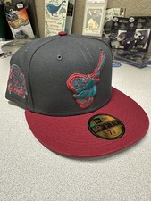 San Diego Padres New Era 59FIFTY fitted hat 7 5/8 grey maroon 2-tone LIDS Friar 