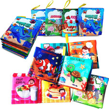 Soft Cloth Baby Book Toy 0-6 Months, Colorful Baby Learning Pack of 4 ,Touch an