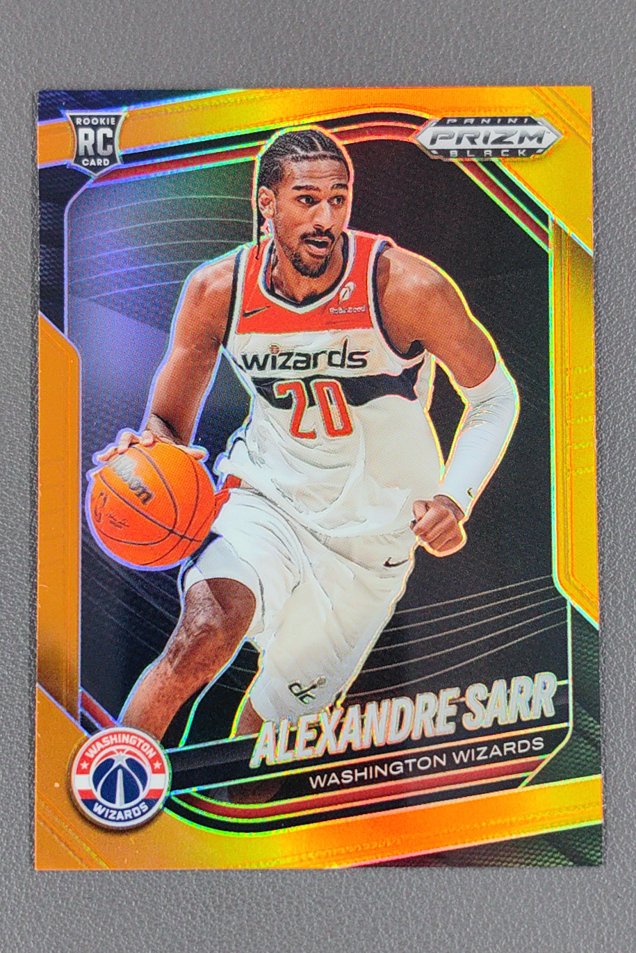 2024-25 Panini Prizm Black Alexandre Sarr Orange RC Rookie /49 #46 Wizards