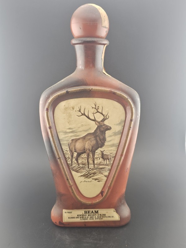 Vintage Jim Beam Lockhart Elk Decanter Empty Bottle 1970s Whiskey