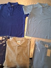 3pack School Uniform Button Down Polo Royal/Light Blue and Grey Sizes:6  8 NEW