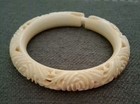 Early Plastic Double Dragon Head Bangle w/ Floral  Wrapped Celluloid/Resin — photo 5