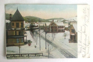 Vintage 1900s prelinen postcard of HARDWICK, VT.  Highland Ave.