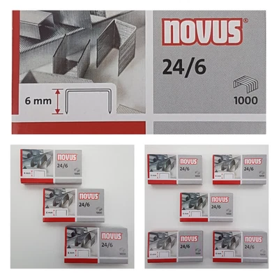 NOVUS Heftklammern 24/6 - 1000 Stück (1er, 3er, 5er) Tackernadeln DIN 7405 - 6mm