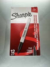 Sharpie 30001 Fine Tip Permanent Markers, Black - 12 Count