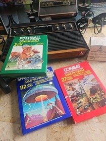 ATARI CX-2600 VIDEO COMPUTER SYSTEM VTG 1978 Original Box Tested Works Hot Bundl
