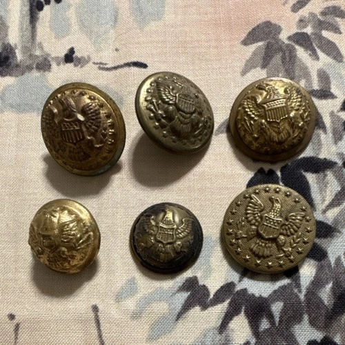 Original Civil War Eagle Great Seal Military Button Lot of 6