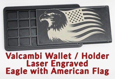 Valcambi Wallet - Holds 1 gram Silver or Gold Bars - Laser Engraved Eagle Flag!
