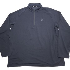 Travis Mathew Shirt Mens XL Black Quarter Zip Fleece  Golf Pullover Long Sleeve