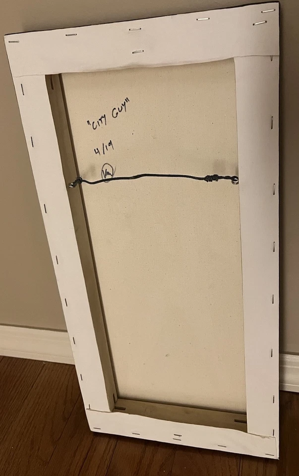 Pintura Original, 20 x 10, Pintura en Aerosol Acuarela City Guy, Arte LGBT Artista Gay Foto 2 de 4