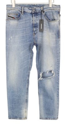 DIESEL D-Eetar 087AV Herren Jeans W34/L32 Ripped Blau Tapered Cotton Stretch *