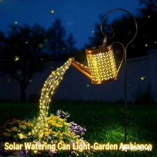 Outdoor Metal Solar Kettle Shaped Garden Decor Lights