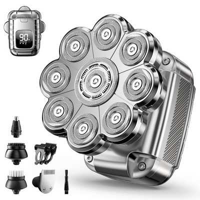 9D Head Shaver for Bald Men   5-in-1 Grooming Kit with LED Display, Wet/Dry Use