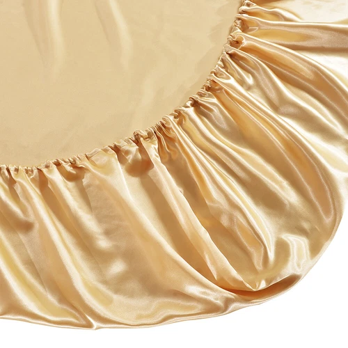 3Pcs Satin Silk Feel Fitted Sheet + Pillowcase Set Fully Elastic 12" Deep Pocket - Picture 41 of 45