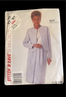 McCall's Sewing Pattern Stitch n Save 3561 Misses Jacket Skirt Size 6-8-10
