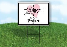HAPPY FATHER DAY HEART 18inx24in Yard Road Sign w/ Stand
