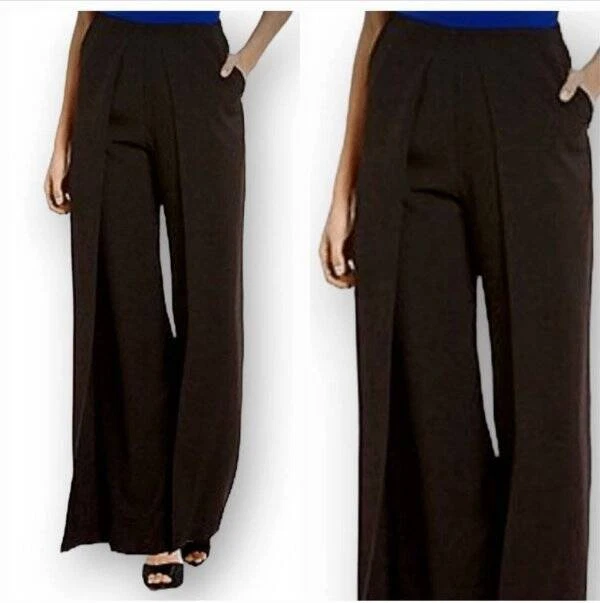 Pantalon Habillé Femme Badgley Mischka Noir Brillant - Taille 8 - Très Bon état