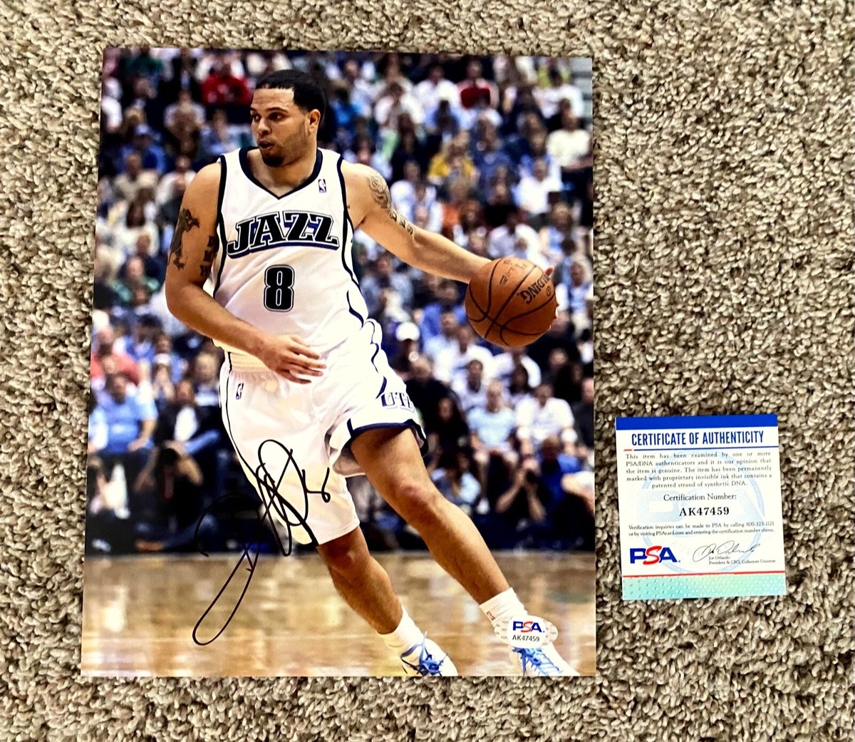 Deron Williams Utah Jazz Signed 8x10 Photo PSA