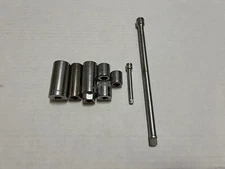 Vintage Lot Of 8 Craftsman Sockets And Adapters (Mixed Sizes)