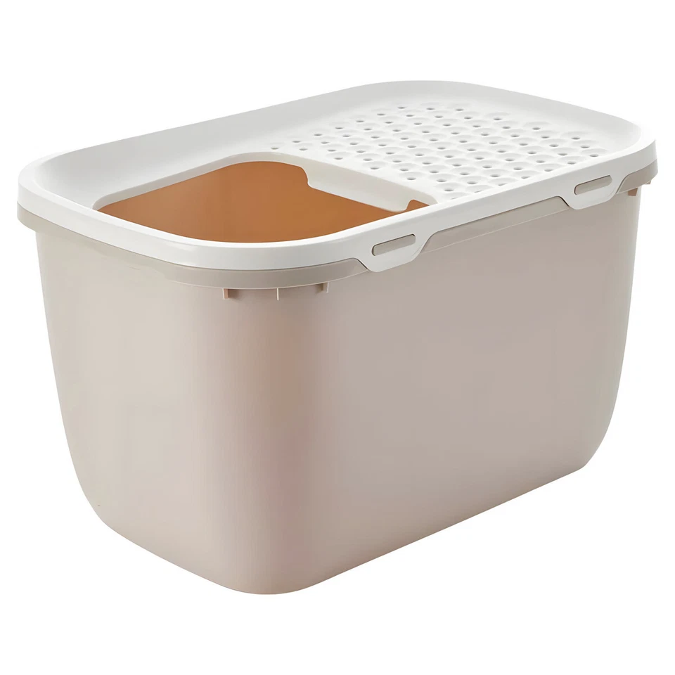 SAVIC Katzentoilette Hop in Giant Mocca-weiß für große Katzen 74x49,7cm