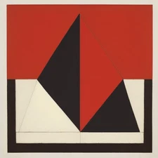 Medium Abstract Painting 2x2 ft. Post-Modernism Geometric Demrin Cubism II NEW