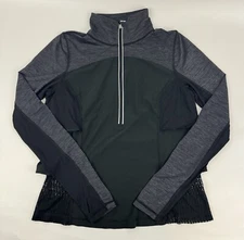 Lululemon Sun Runner Hybrid Pullover Shirt Jacket Sz 8 Black Grey Women’s