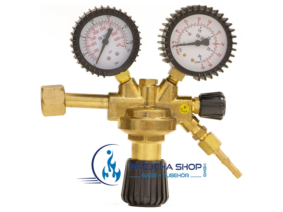 BREJCHA - GASE Druckminderer DIN für Argon und Argon/CO2 geeignet für MIG/MAG WIG