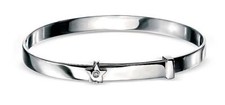 Silver ' D ' For Diamond Baby/Childs Bangle Star Motiff  diamond B772