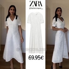 ZARA NWT $109 WOMAN EMBROIDERED EYELET DRESS ZW COLLECTION WHITE | 2922/274  M