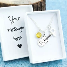 Guitar Necklace, Personalised Gift, Ukulele Necklace, Musician Gifts, Instrument